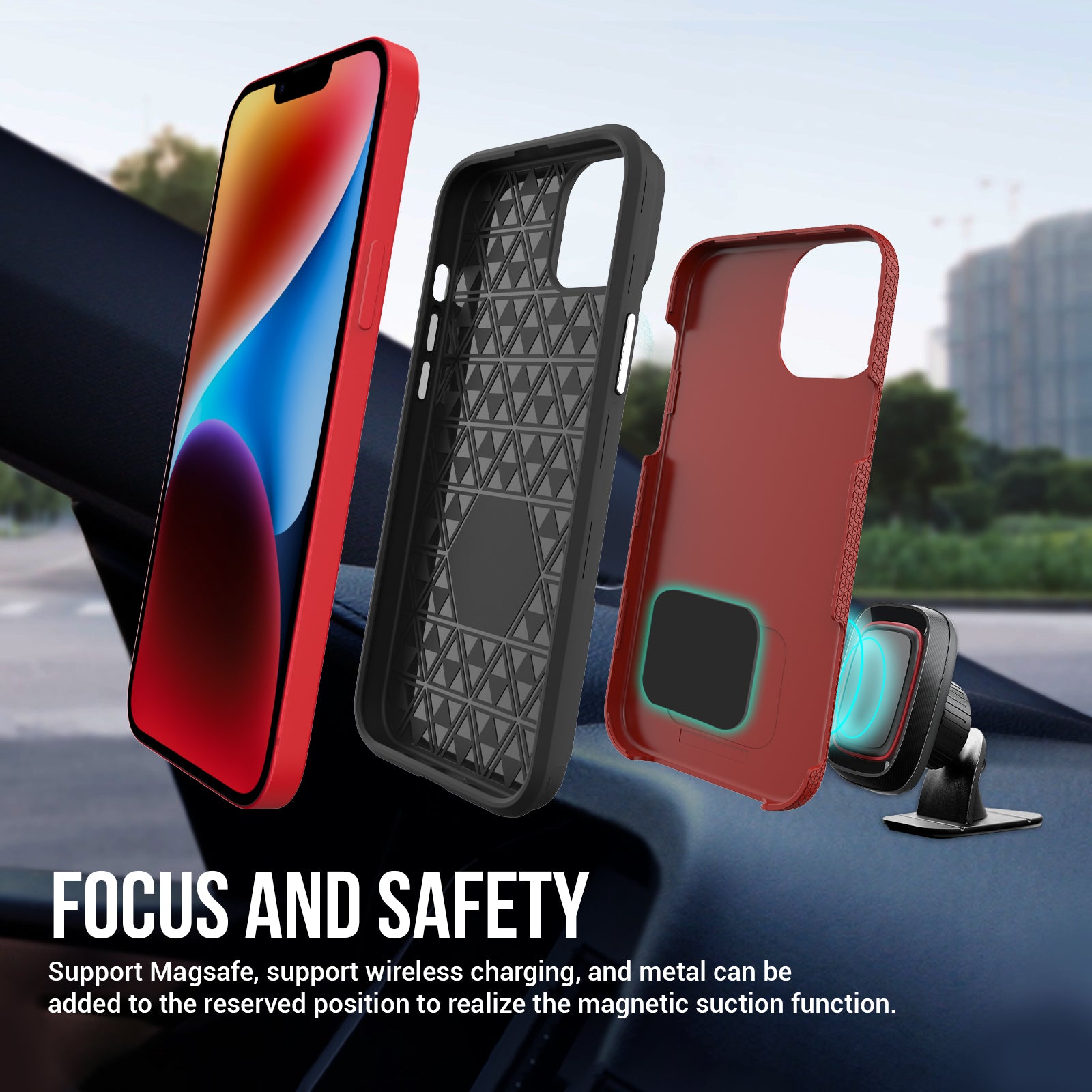 For iPhone 14 Plus Protective Phone Back Cover Triangle Heat Dissipation TPU PC Anti-scratch Phone Case For iPhone 14 Plus Protective Phone Back Cover Triangle Heat Dissipation TPU PC Anti-scratch Phone Case